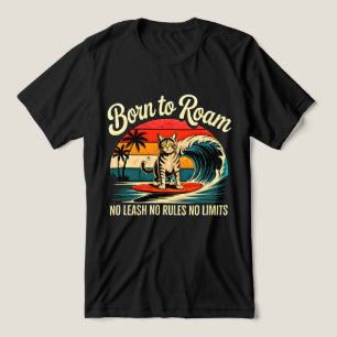T-shirt En Tri-matière Chat d'été sans laisse ni règles drôle félin