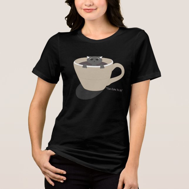 T-shirt En Tri-matière chat mignon dans une tasse (Recto)