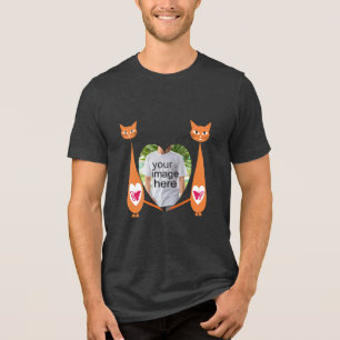 T-shirt En Tri-matière Chat modifiable Love Coeur Conception personnalisé