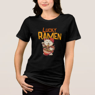 T-shirt En Tri-matière Chat Ramen Chanceux