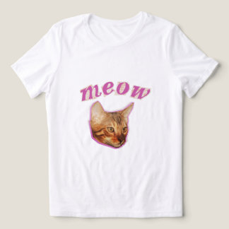 T-shirt En Tri-matière Chat Réel Drôle – Création de Mème "Meow" – Ca