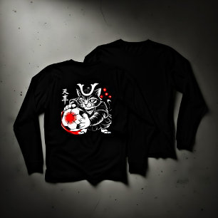 T-shirt En Tri-matière Chat Samouraï Stylé Japon Football Pour Les Fans D