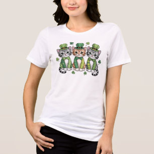T-shirt En Tri-matière Chatons chanceux de la Saint-Patrick-47474