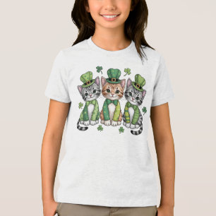 T-shirt En Tri-matière Chatons chanceux de la Saint-Patrick-47474
