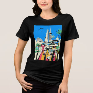 T-shirt En Tri-matière Chats en vacances Visiter l'avenir