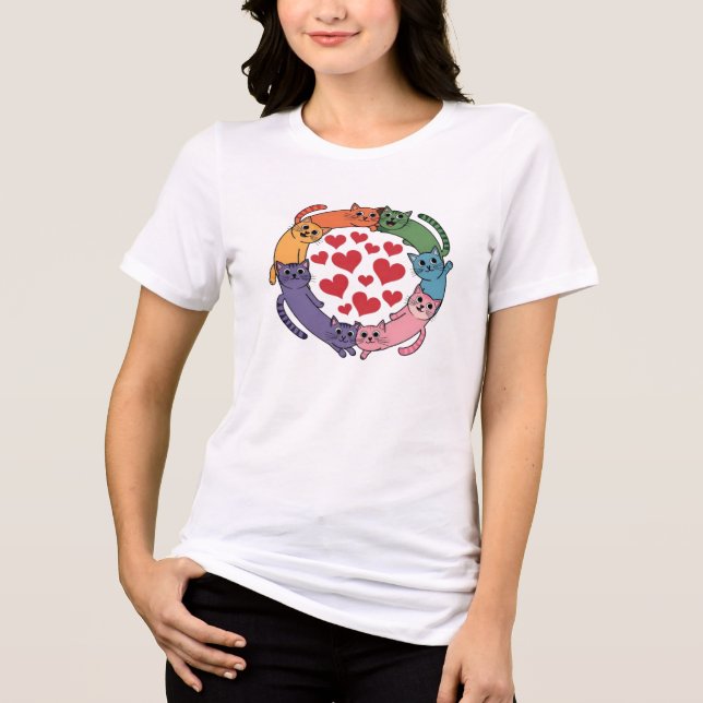 T-shirt En Tri-matière Chats Love (Recto)