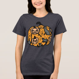 T-shirt En Tri-matière Chats noirs rétros et rêves Citrouilles