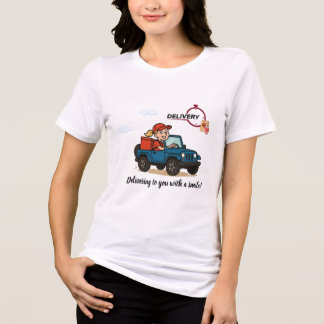 T-shirt En Tri-matière Chauffeur de livraison vous livrant avec le sourir