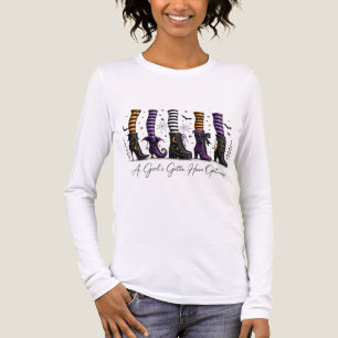 T-SHIRT EN TRI-MATIÈRE CHAUSSURES DE HALLOWEEN ET CHAUSSETTES RAYÉES MIGN