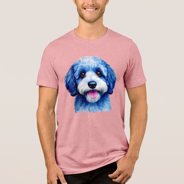 T-shirt En Tri-matière Cheepadoodé visage heureux en bleu (Recto)