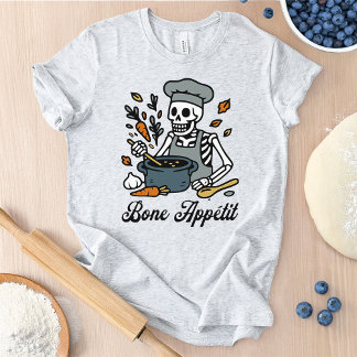 T-shirt En Tri-matière Chef squelette Halloween - Cuisine Éffrayante