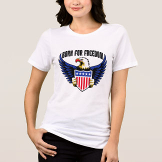 T-shirt En Tri-matière Chemise Aigle Patriotique Né pour la Liberté