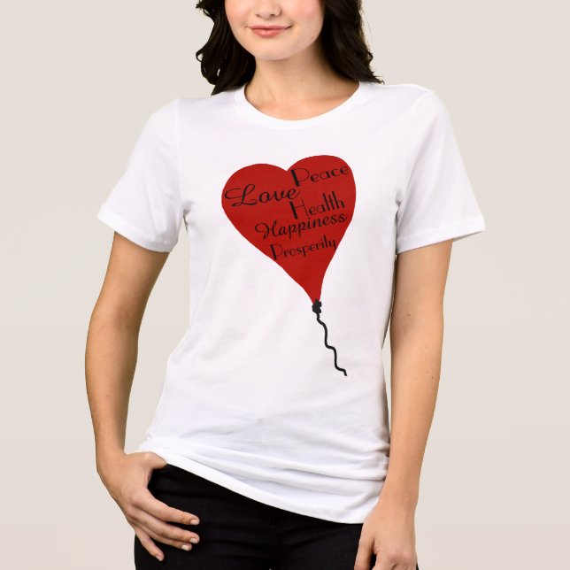 T-shirt En Tri-matière Chemise d'Amour Coeur Rouge (Recto)