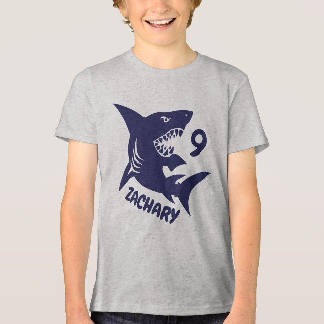 T-shirt En Tri-matière Chemise d'anniversaire de requin (Recto)