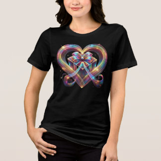 T-shirt En Tri-matière Chemise de coeur de Noël, Cadeau, Joyeux, Coloré, 