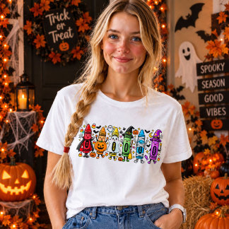 T-shirt En Tri-matière Chemise de professeur de crayon d'Halloween Cute S