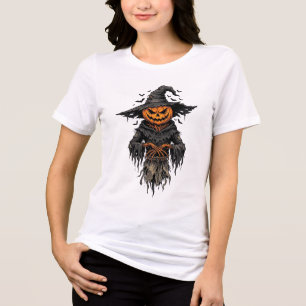 T-shirt En Tri-matière Chemise de sorcière épouvantail citrouille Hallowe