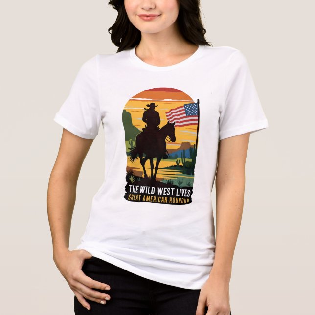 T-shirt En Tri-matière chemise femme américaine, chemise femme américaine (Recto)