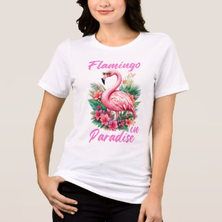 T-shirt En Tri-matière Chemise Flamingo au Paradis Tri-Blend