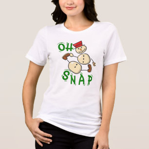 T-shirt En Tri-matière Chemise Gingersnap Snowman - Cookie de Noël amusan