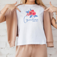 Chemise Grandma gracieuse avec Fleurs