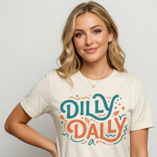 T-shirt En Tri-matière Chemise Graphique Dilly Dally T Shirt Prépa Rétr