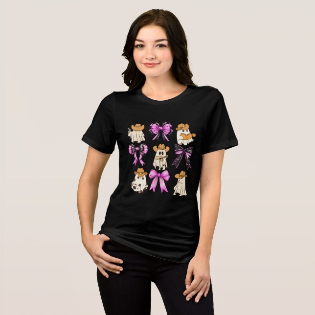 T-shirt En Tri-matière Chemise Halloween Cowboy Ghost & Cowgirl (Recto plein)