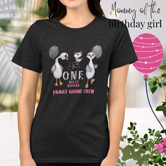 T-shirt En Tri-matière Chemise personnalisée des parents d'oie soie (Personalized Silly Goose Parents' Shirt)