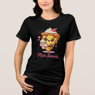 T-shirt En Tri-matière Chemise Pizza Sucrée Mignonne Kawaii
