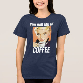 T-SHIRT EN TRI-MATIÈRE CHEMISE RÉTRO FILLE AU CAFÉ