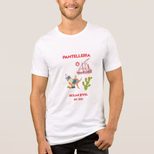 T-shirt En Tri-matière Chemise rétro pour hommes de l'île de Pantelleria