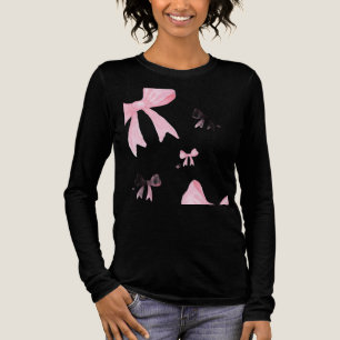 T-shirt En Tri-matière chemise rose à nœud tendance pour filles