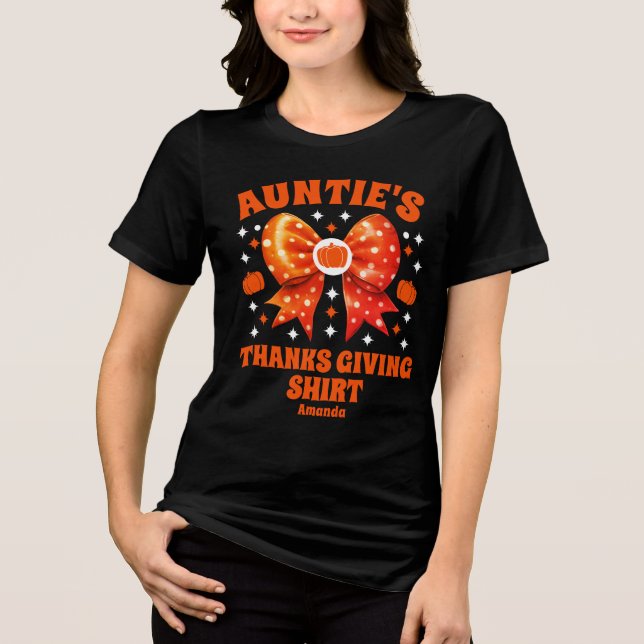T-shirt En Tri-matière Chemise Thanksgiving de la tante personnalisée (Recto)