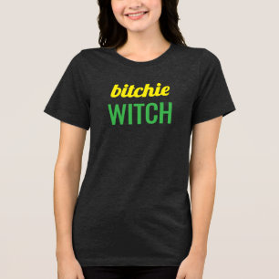 T-shirt En Tri-matière Chemise Tri-Blend : HALLOWEEN sorcière #3
