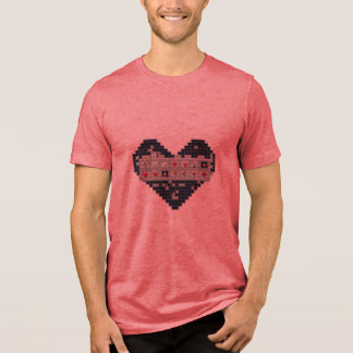 T-shirt En Tri-matière Chemise Tri-Mélange D'Amour Pixelée