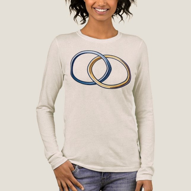 T-shirt En Tri-matière Chemise tricyrinthique de couple pour femmes (Recto)