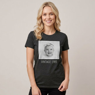 T-shirt En Tri-matière Chemise Unisexe Personnalisée avec Photo et Année