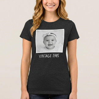 T-shirt En Tri-matière Chemise Unisexe Personnalisée avec Photo et Année