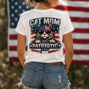 T-shirt En Tri-matière Chemise USA Maman Chat Patriotique   Américain Vin