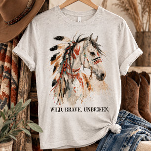 T-shirt En Tri-matière Cheval peint sauvage courageux et indompté
