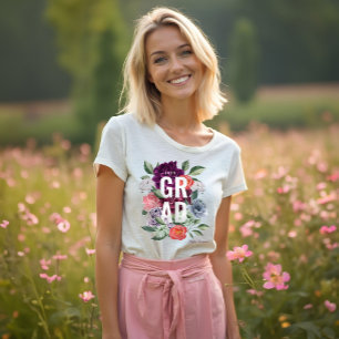 T-shirt En Tri-matière Chic Floral Peonies Rose Blossoms Graduation