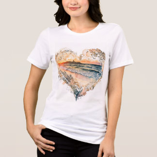 T-shirt En Tri-matière "Chic & Sweet : T-shirt Heart Design pour filles A