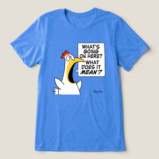 T-shirt En Tri-matière Chicken existentiel par Sandra Boynton (Design Recto)