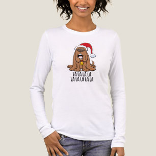 T-shirt En Tri-matière Chien de Noël amusant chantant “Fa La La” 