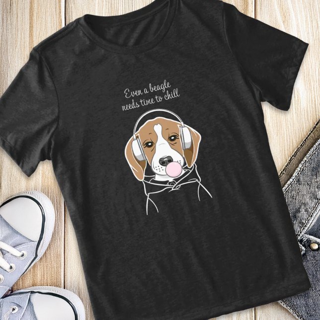 T-shirt En Tri-matière Chien frais avec Bubblegum mignon Beagle amusant (Créateur téléchargé)