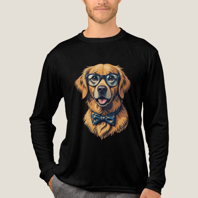 T-shirt En Tri-matière Chien Hipster dessin de t-shirt (Recto)