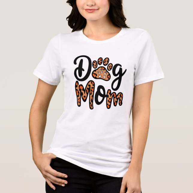 T-shirt En Tri-matière Chien Maman Leopard Empreinte de patte Tee (Recto)