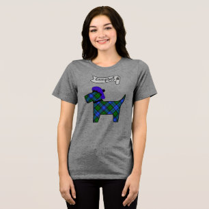 T-shirt En Tri-matière Chien Scottie personnalisé à tartan Campbell