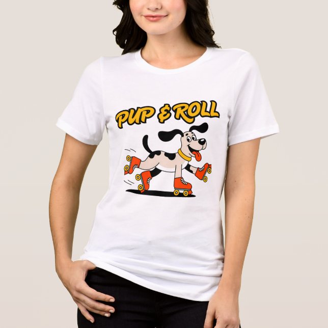 T-shirt En Tri-matière Chien Sur Rouleau Patins Pup & Roll (Recto)