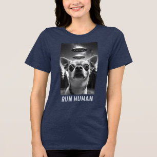 T-shirt En Tri-matière Chihuahua Selfie OVNI Invasion amusant